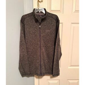 Eddie Bauer Men's Charcoal Heather Full-Zip Sweater, Size L